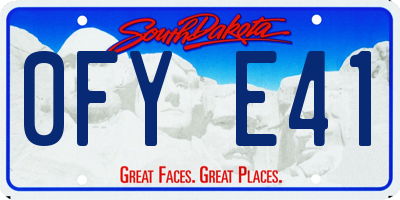 SD license plate 0FYE41