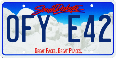 SD license plate 0FYE42