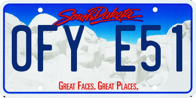 SD license plate 0FYE51