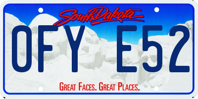 SD license plate 0FYE52
