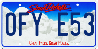 SD license plate 0FYE53