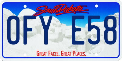 SD license plate 0FYE58