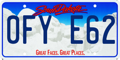 SD license plate 0FYE62