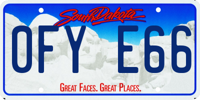 SD license plate 0FYE66