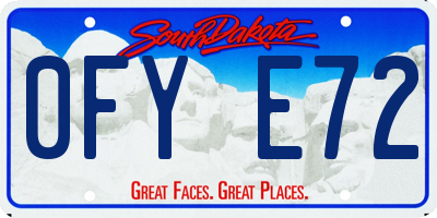 SD license plate 0FYE72