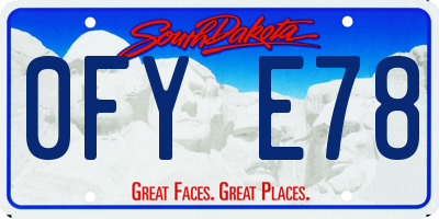 SD license plate 0FYE78