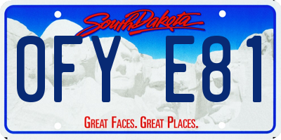 SD license plate 0FYE81