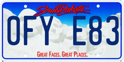 SD license plate 0FYE83