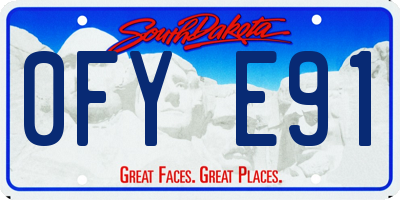 SD license plate 0FYE91