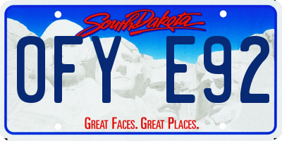 SD license plate 0FYE92