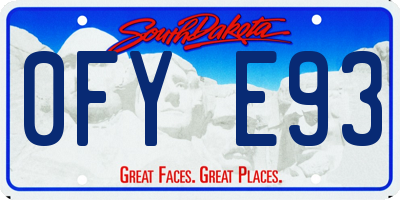 SD license plate 0FYE93