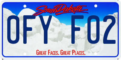 SD license plate 0FYF02
