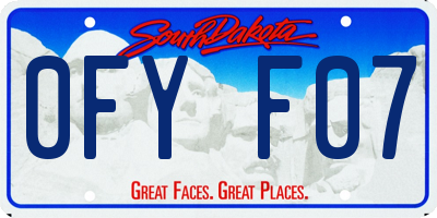 SD license plate 0FYF07