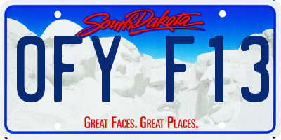 SD license plate 0FYF13