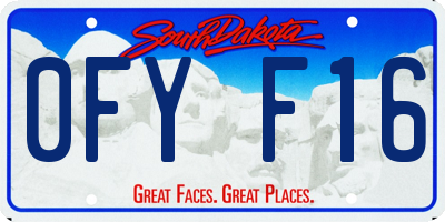 SD license plate 0FYF16
