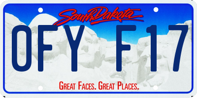 SD license plate 0FYF17