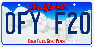 SD license plate 0FYF20