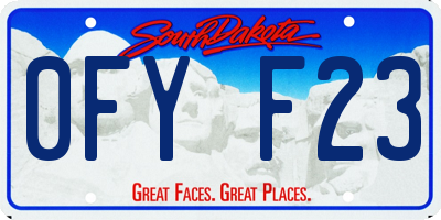 SD license plate 0FYF23