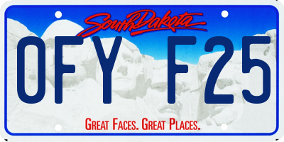 SD license plate 0FYF25