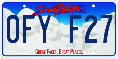 SD license plate 0FYF27