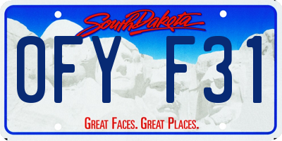 SD license plate 0FYF31