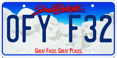SD license plate 0FYF32
