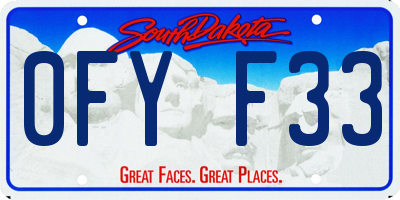 SD license plate 0FYF33