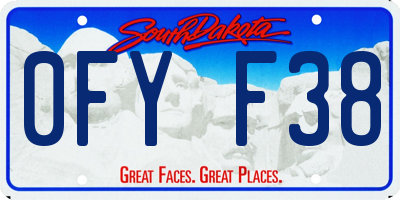 SD license plate 0FYF38