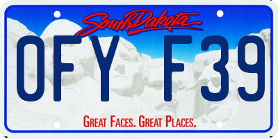 SD license plate 0FYF39
