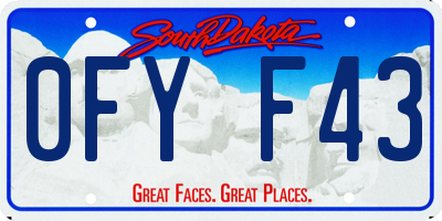 SD license plate 0FYF43