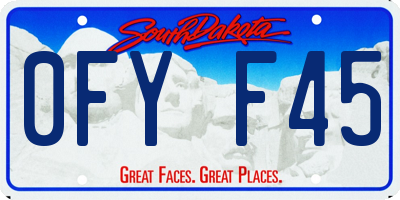 SD license plate 0FYF45