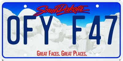 SD license plate 0FYF47
