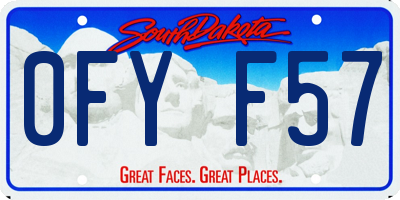 SD license plate 0FYF57