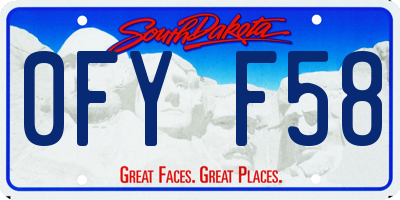 SD license plate 0FYF58