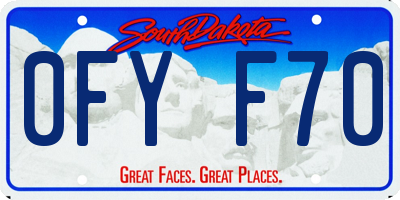 SD license plate 0FYF70
