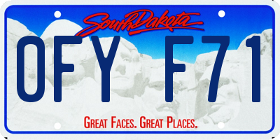 SD license plate 0FYF71