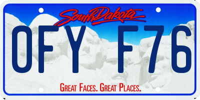 SD license plate 0FYF76