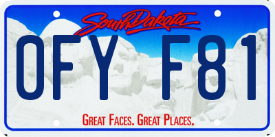 SD license plate 0FYF81