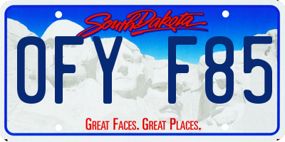 SD license plate 0FYF85