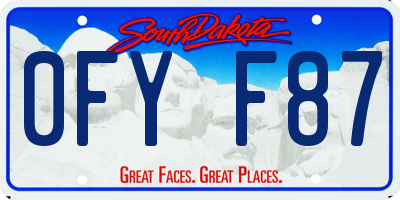 SD license plate 0FYF87
