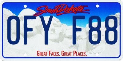 SD license plate 0FYF88