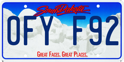 SD license plate 0FYF92