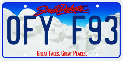 SD license plate 0FYF93