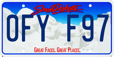 SD license plate 0FYF97