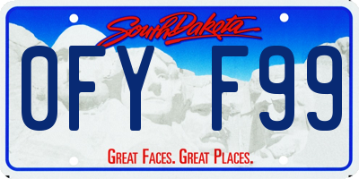SD license plate 0FYF99