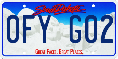 SD license plate 0FYG02