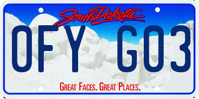 SD license plate 0FYG03