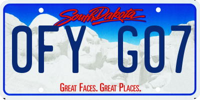 SD license plate 0FYG07