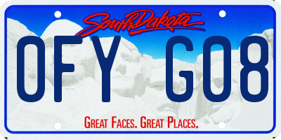 SD license plate 0FYG08