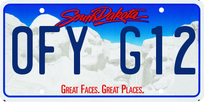 SD license plate 0FYG12